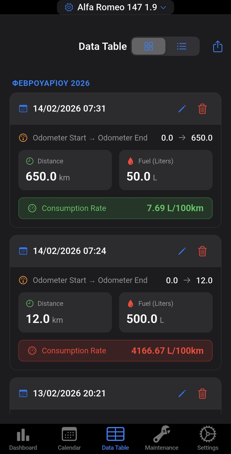Fuel Operation Tracker Screenshot 3